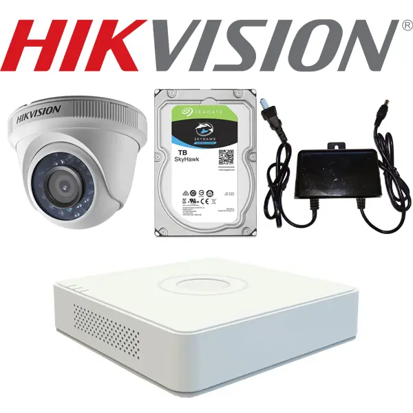 Trọn bộ camera dome 2.0 MP Hikvision chuẩn nén H265+